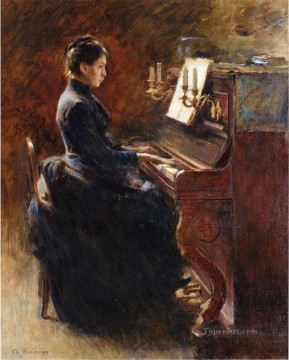 theodore art painting - Girl at Piano Theodore Robinson